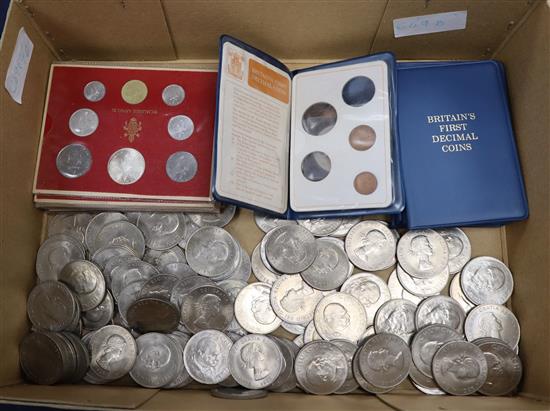 A large quantity of mixed coinage